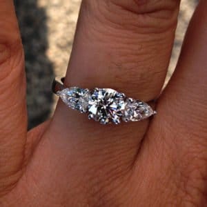 gem stone and diamond wedding rings