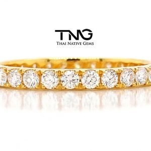Pav&eacute; Diamond Eternity 18K Yellow Gold Wedding Ring