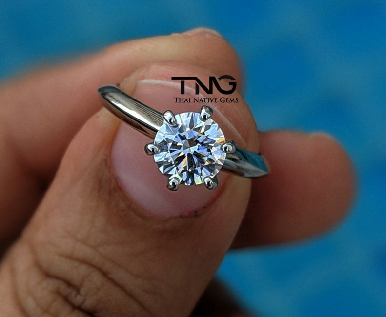 Buy 1 Carat Solitaire Diamond Ring, Round Moissanite Engagement Ring, Crown  Promise Ring Designs, Pave Diamond,purity Ring, Flower Band Ring Online in  India - Etsy