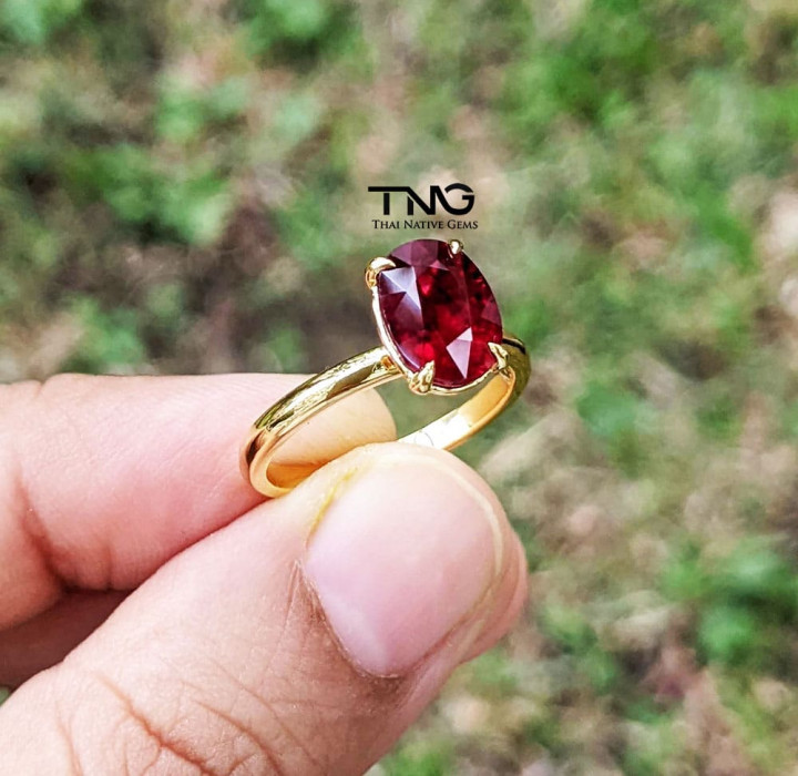 Ruby Ring 18K Yellow Gold Bangkok