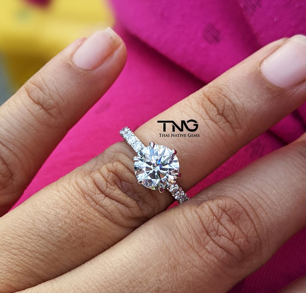 2 carat IGI certified Lab Grown Diamond Ring worn on hand