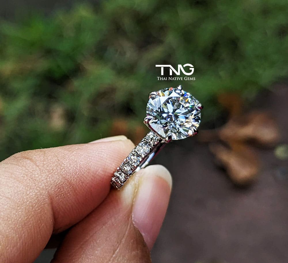 2 carat IGI Lab Grown Diamond Platinum Ring